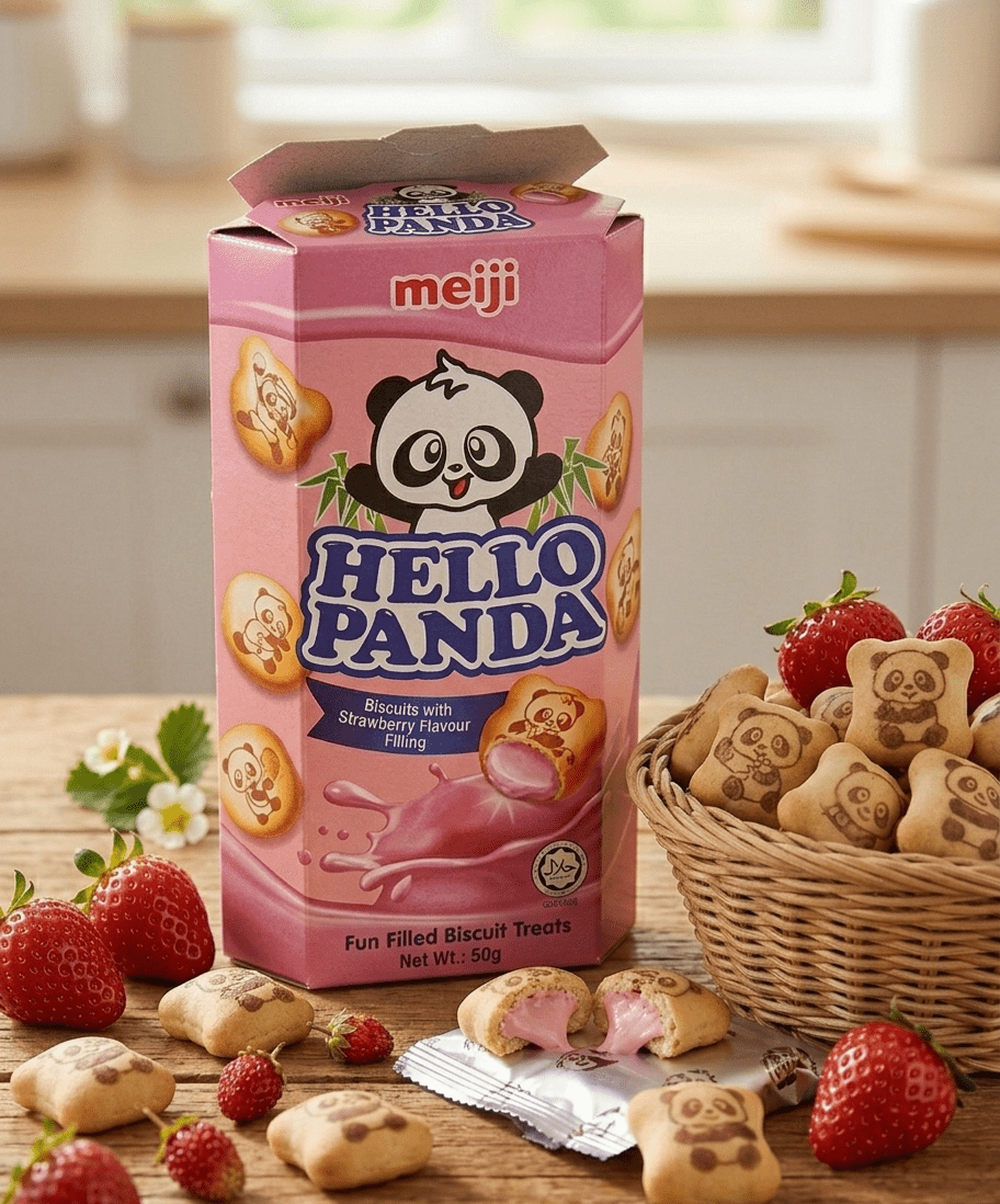 Hello Panda - kjeks med jordbærfyll - DEALS - OF - NORWAY