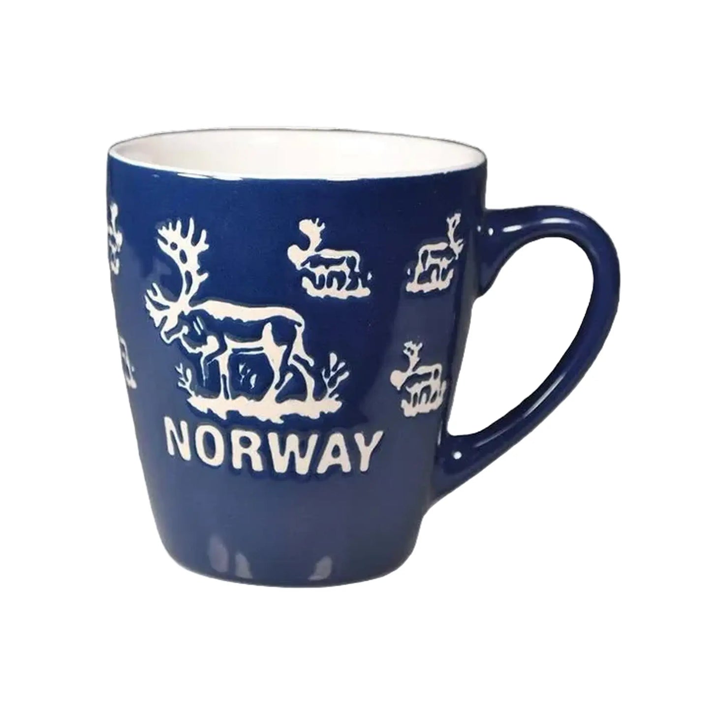 Keramikk krus, Reinsdyr, Blå - DEALS - OF - NORWAY