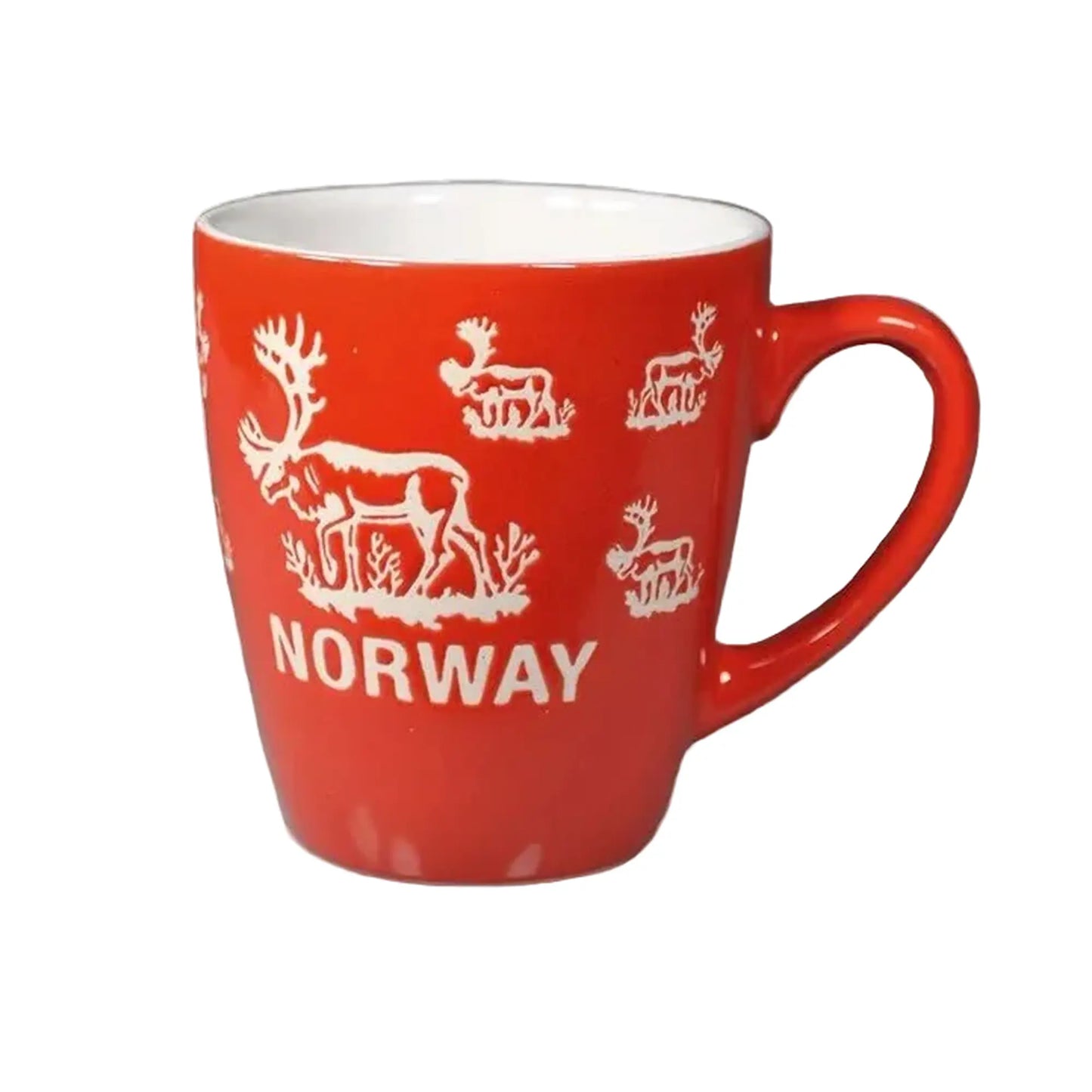 Keramikk krus, Reinsdyr, Rød - DEALS - OF - NORWAY