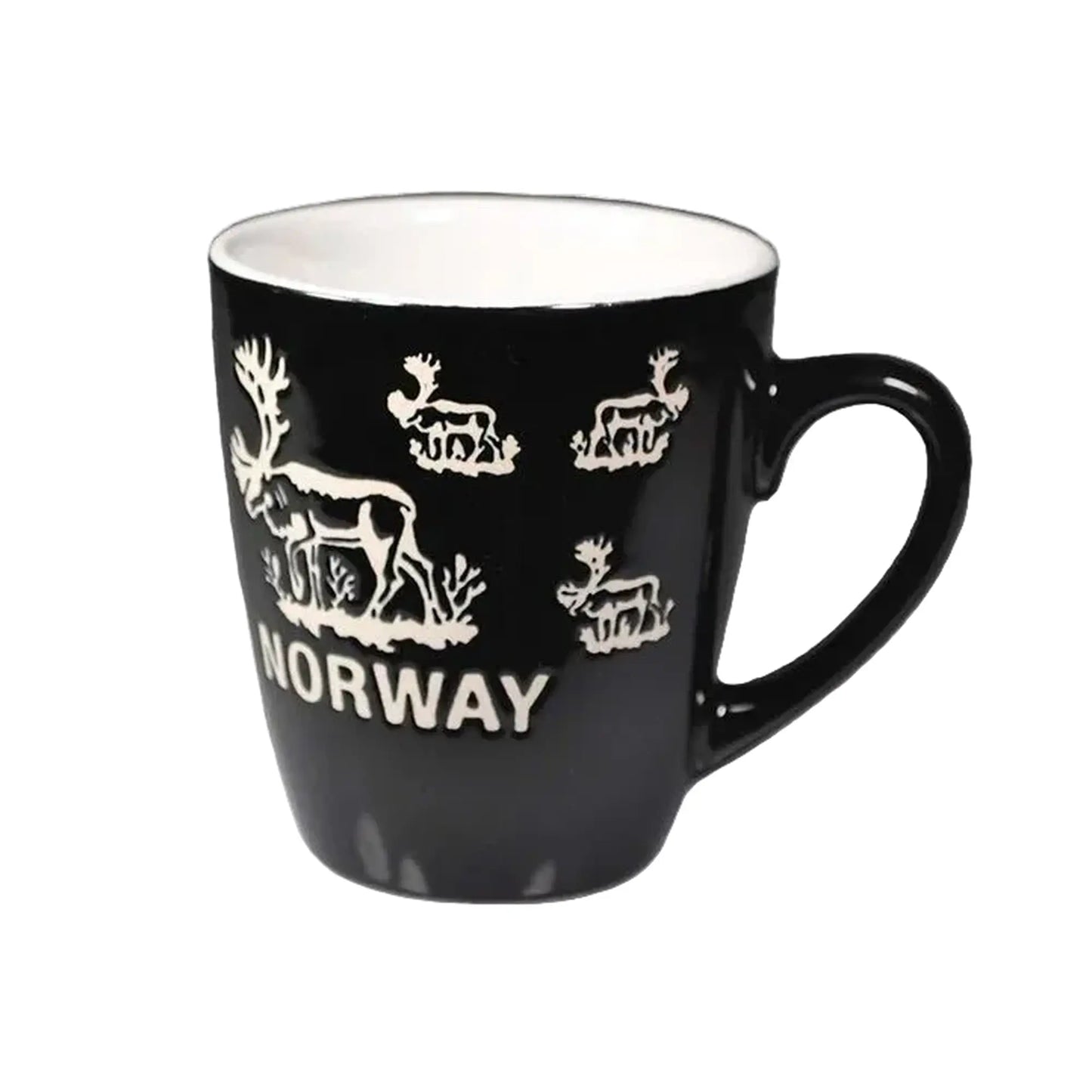 Keramikk krus, Reinsdyr, Sort - DEALS - OF - NORWAY