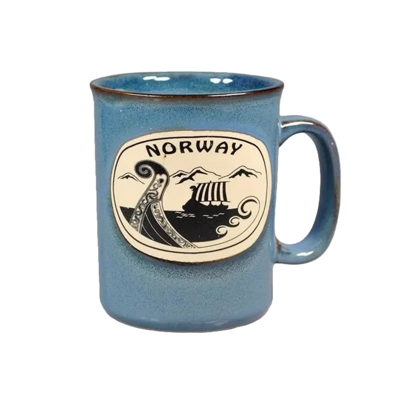 Keramisk krus vikingskip, Blå - DEALS - OF - NORWAY