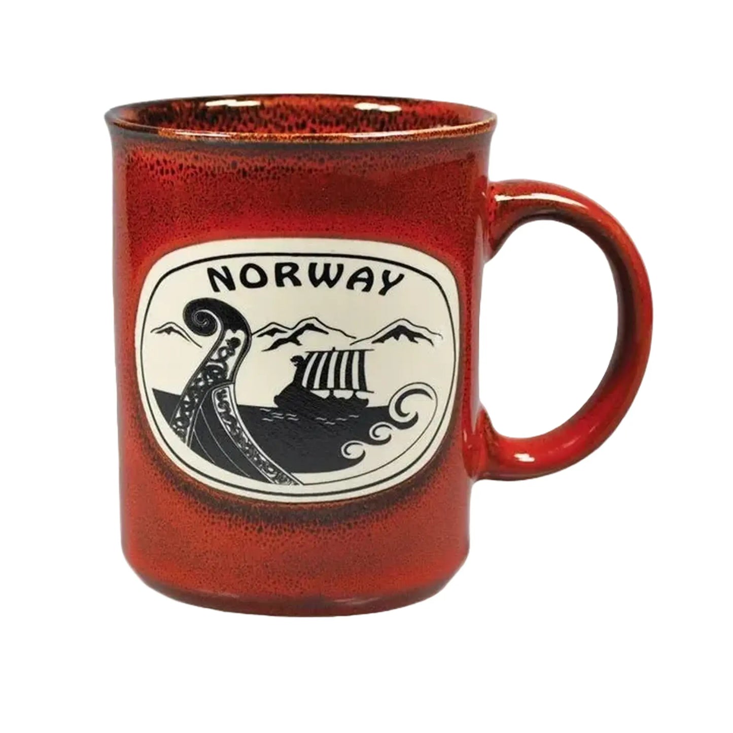 Keramisk krus vikingskip, Rød - DEALS - OF - NORWAY