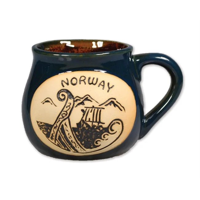 Keramisk tekopp vikingskip, Blå - DEALS - OF - NORWAY