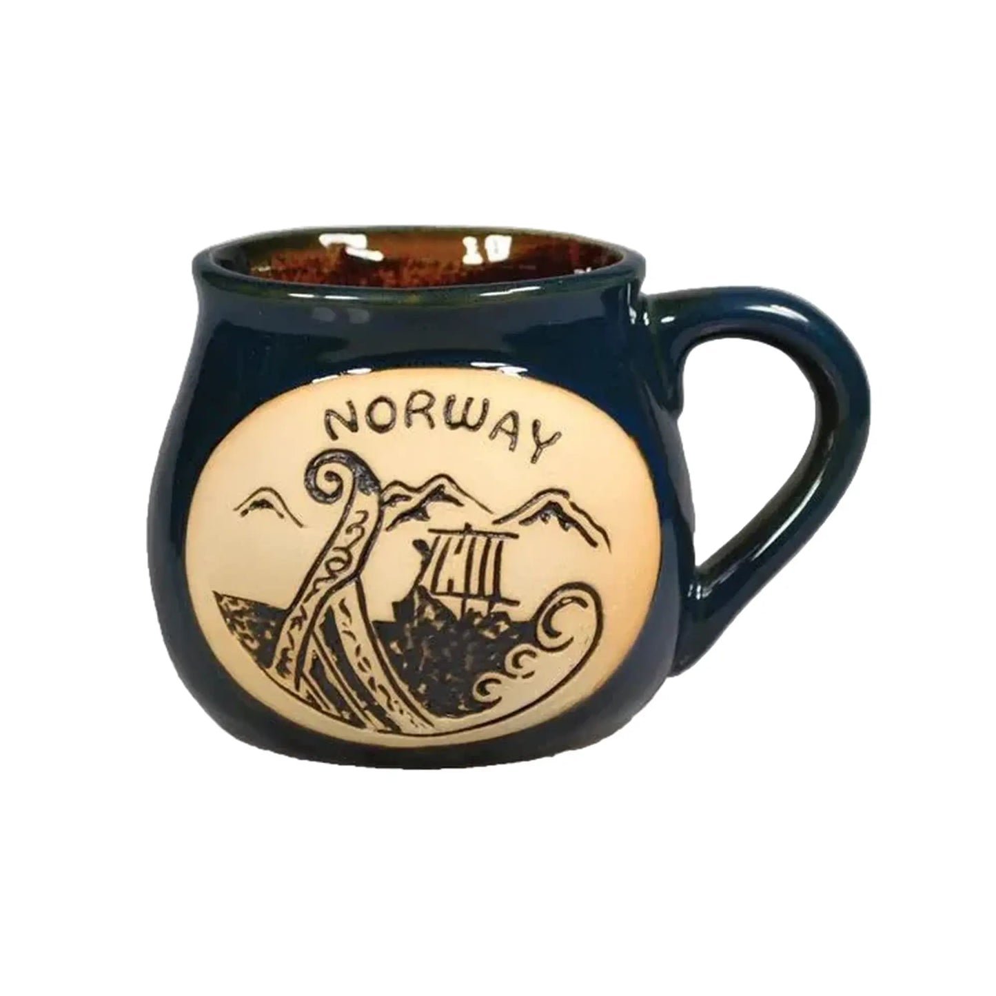 Keramisk tekopp vikingskip, Blå - DEALS - OF - NORWAY