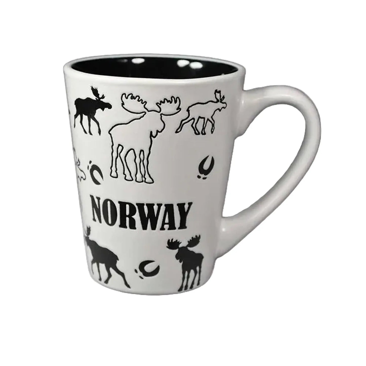 Krus med sort/ hvit elgmotiv - DEALS - OF - NORWAY