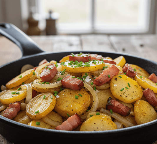Stekte poteter med bacon og løk 400 g - NORMAE