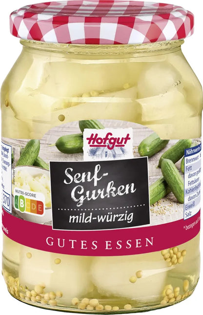 Sennepsagurker, 370 ml glass