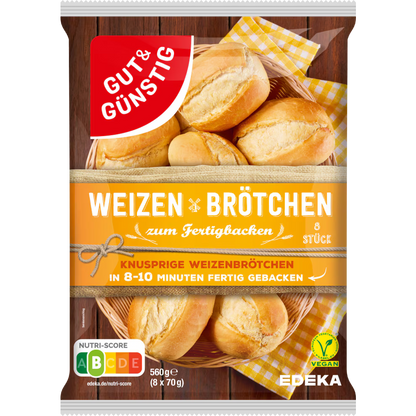 Hvete-rundstykker til ferdigbaking