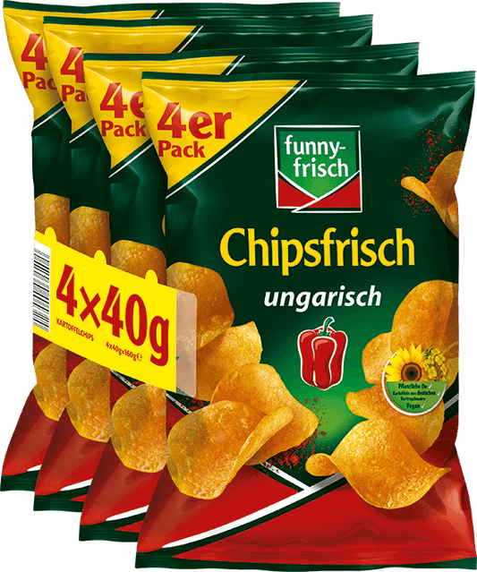Funny-Ferske chips, ungarsk stil, 4 x 40 g - DEALS-OF-NORWAY