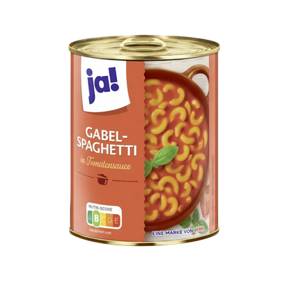 Gaffelspaghetti i tomatsaus, 800 g boks - NORMAE