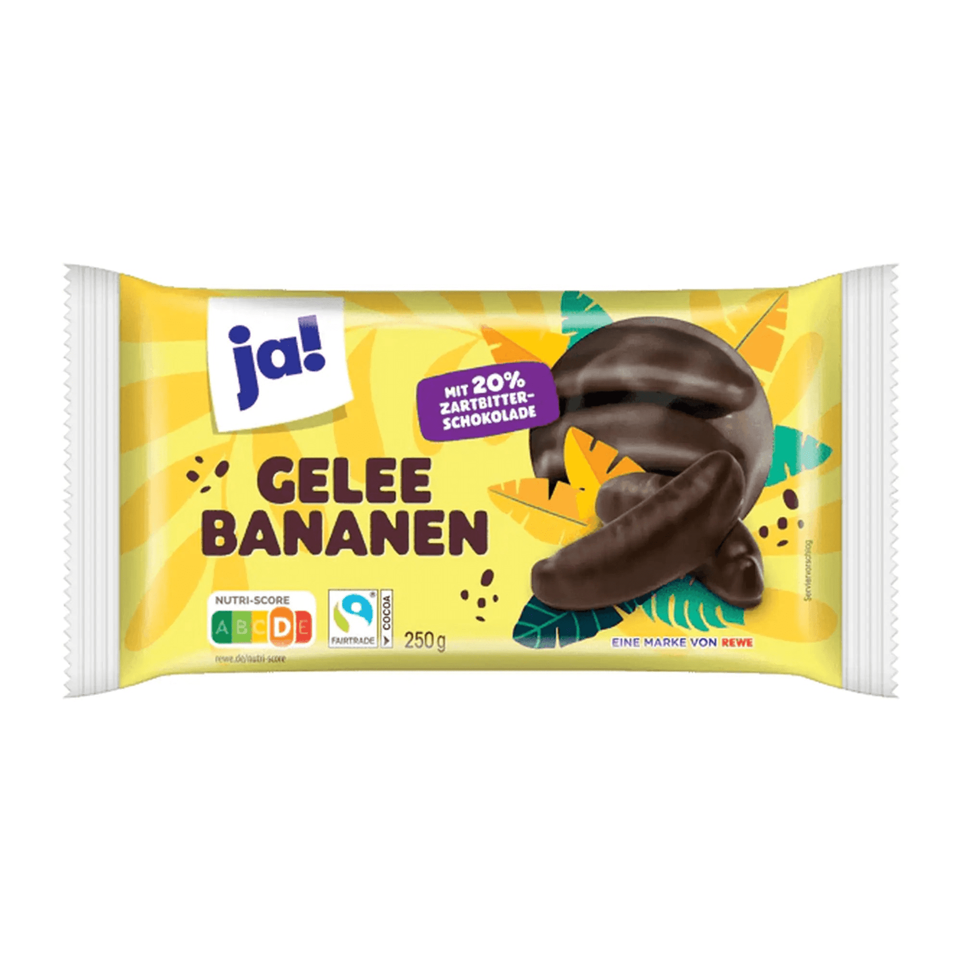 Gelé bananer med sjokolade, 250 g - DEALS-OF-NORWAY
