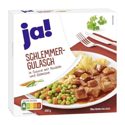 Gourmetgulasch med nudler og grønnsaker, 480 g skål - DEALS-OF-NORWAY