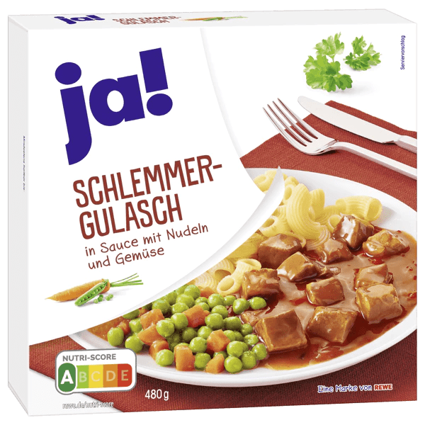 Gourmetgulasch med nudler og grønnsaker, 480 g skål - NORMAE