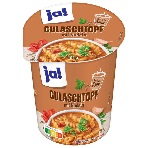 Gulaschgryte med nudler, 61 g kopp - NORMAE