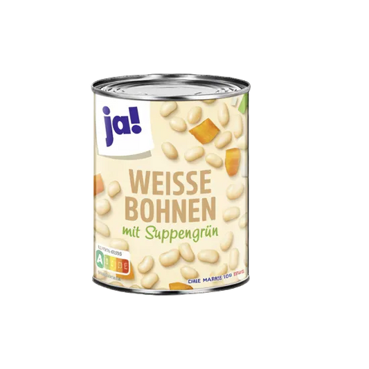 Hvite bønner med suppegrønnsaker, 800 g boks - NORMAE