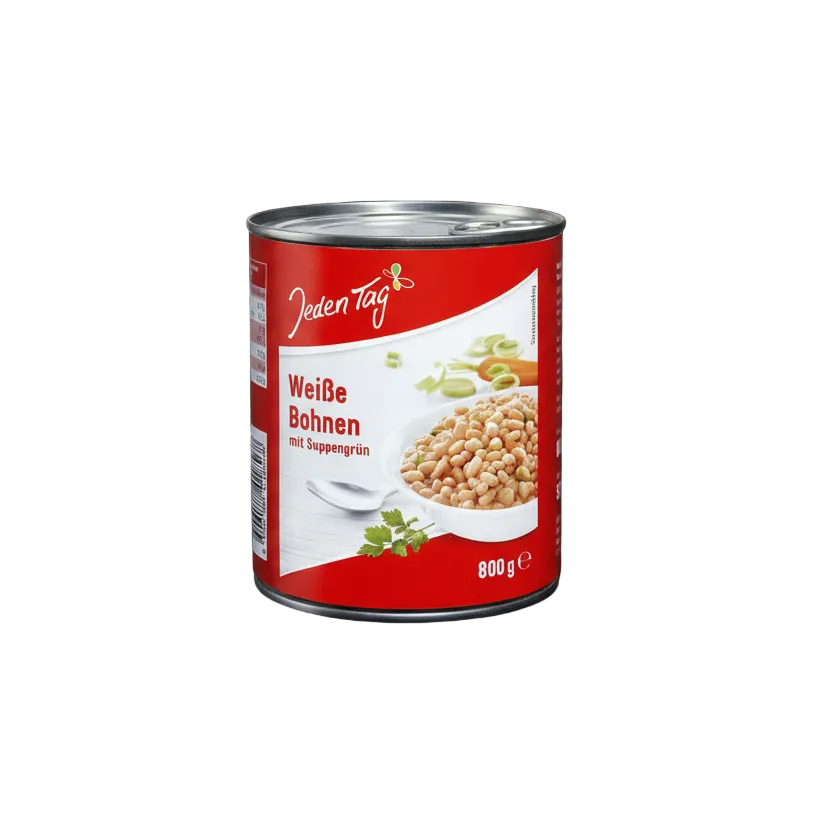 Hvite bønner med suppegrønnsaker 850 ml boks - NORMAE