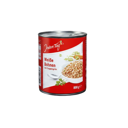 Hvite bønner med suppegrønnsaker 850 ml boks - NORMAE