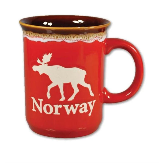 Keramikk krus, Elg/Norway, Rød - DEALS - OF - NORWAY