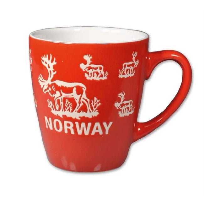 Keramikk krus, Reinsdyr, Rød - DEALS - OF - NORWAY