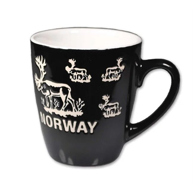 Keramikk krus, Reinsdyr, Sort - DEALS - OF - NORWAY