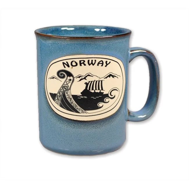 Keramisk krus vikingskip, Blå - DEALS - OF - NORWAY