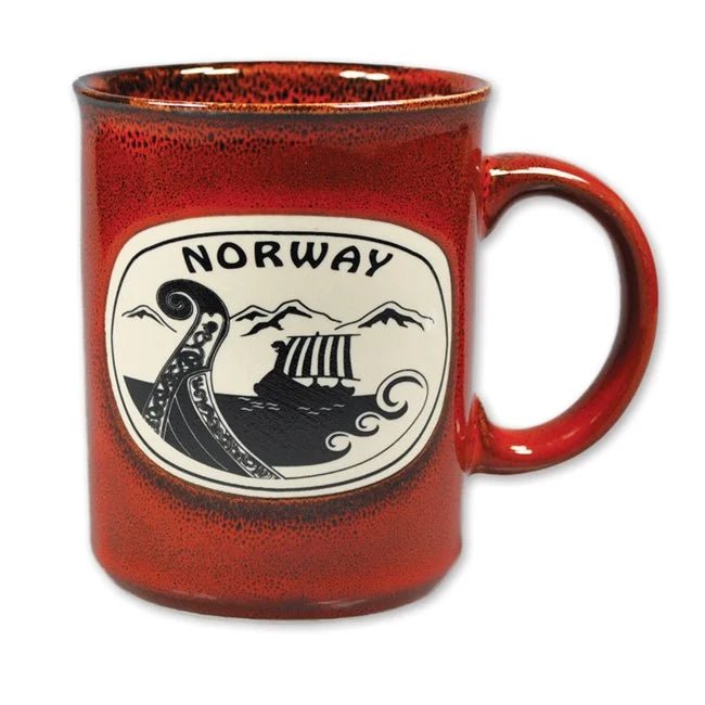 Keramisk krus vikingskip, Rød - DEALS - OF - NORWAY