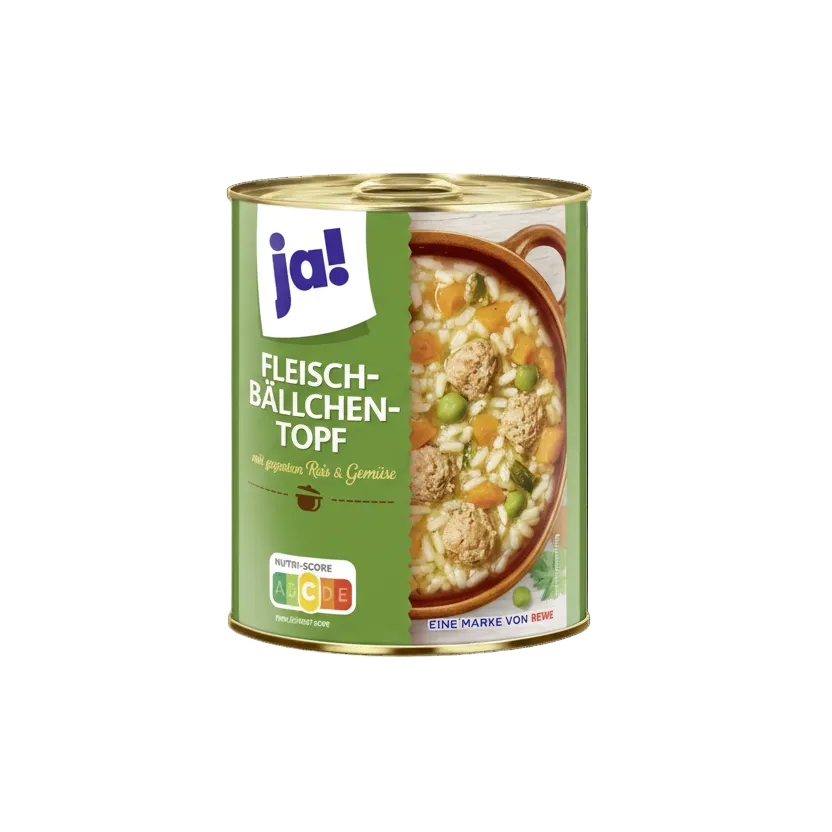 Kjøttbolleter med ris og grønnsaker, 800 g boks - NORMAE