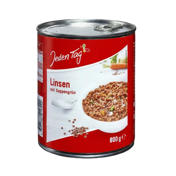 Linsegryte med suppegrønnsaker 850 ml boks - NORMAE