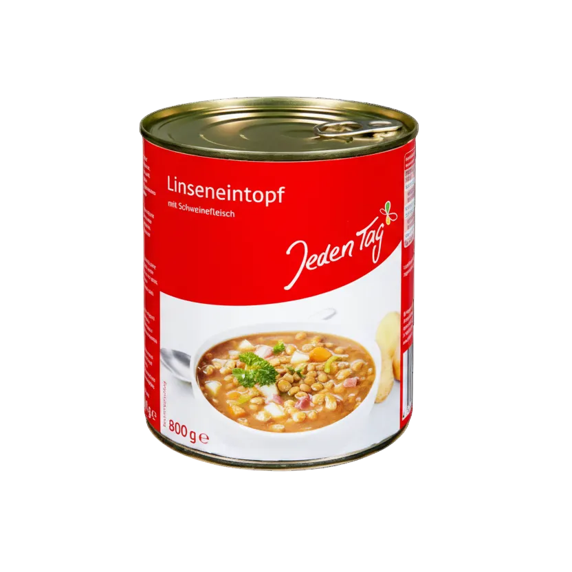 Linsegryte med svinekjøtt 800 g boks - NORMAE