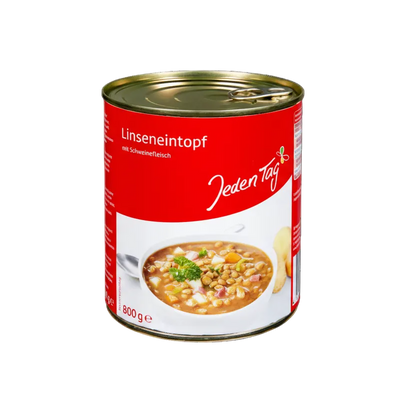 Linsegryte med svinekjøtt 800 g boks - NORMAE