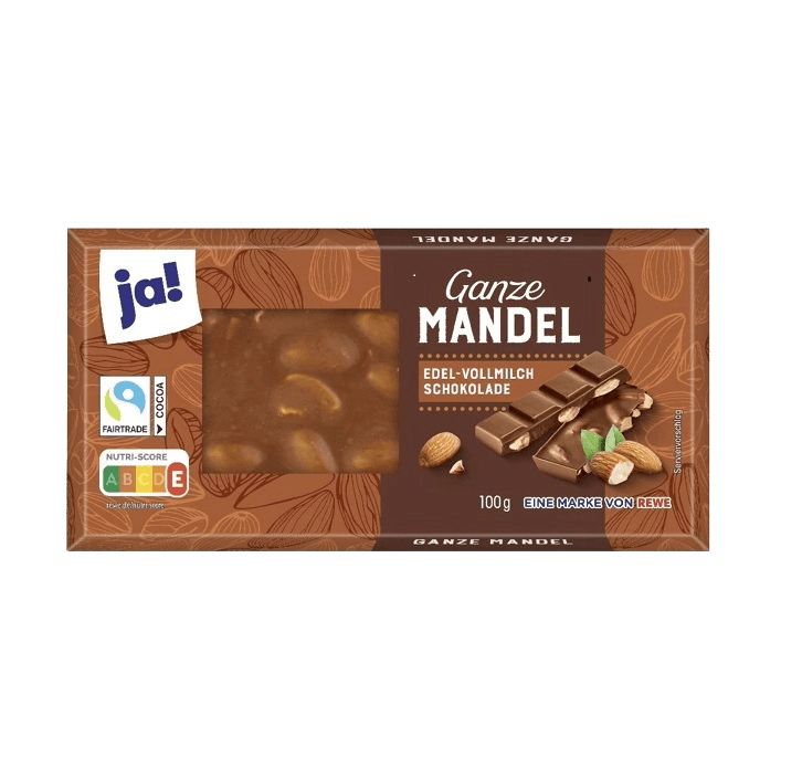 Melkesjokolade med hele mandler, 100 g - NORMAE