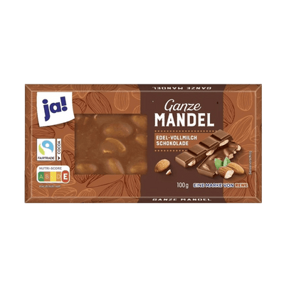 Melkesjokolade med hele mandler, 100 g - NORMAE