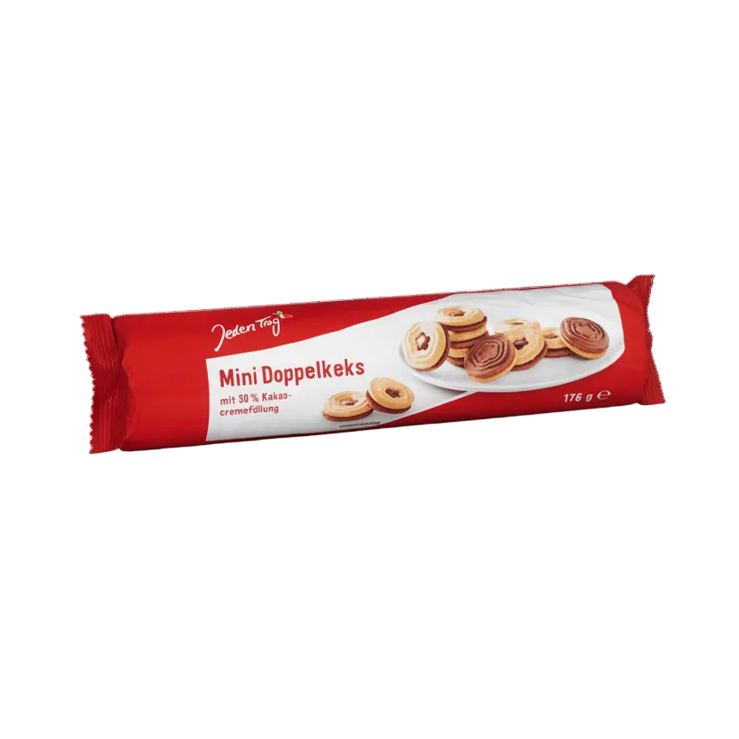 Mini - dobbeltkjeks med sjokolade, 176 g rull - NORMAE