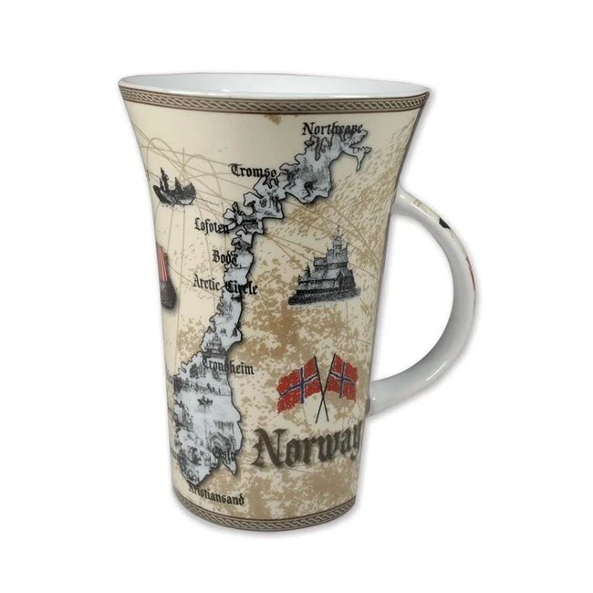 Porselenskrus, Norgeskart antikk - DEALS - OF - NORWAY