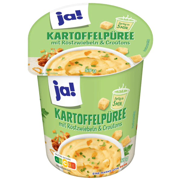 Potetmos med stekte løk og croutoner, 59 g kopp - NORMAE