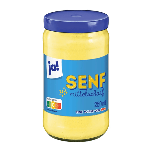 Sennep, middels sterk, 250 ml glass - DEALS-OF-NORWAY