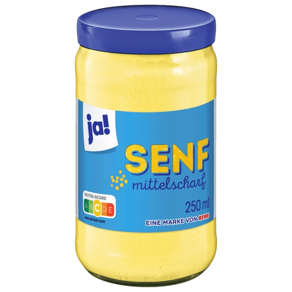 sennep, middels sterk, 250 ml glass (Kopi) - NORMAE
