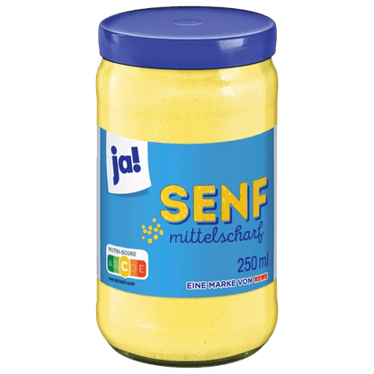 sennep, middels sterk, 250 ml glass (Kopi) - NORMAE