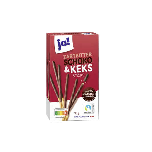 Sjokolade - og kjeksstenger 90 g med mørk sjokolade - NORMAE