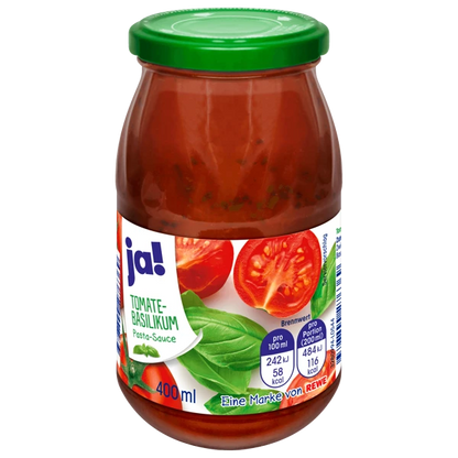 Tomat - og basilikumpasta - saus 400 g - NORMAE