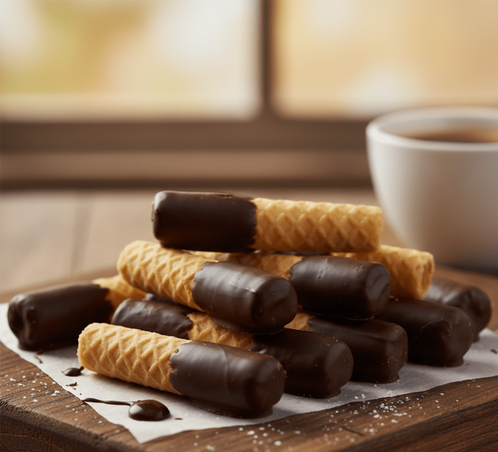 Vaffelrull med mørk sjokolade - NORMAE