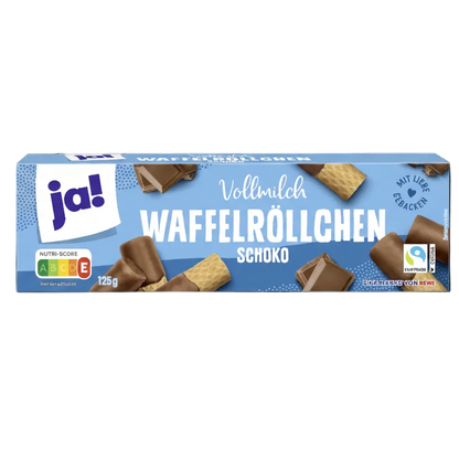 Vaffelruller med sjokoladesmak og helmelk 125 g - NORMAE