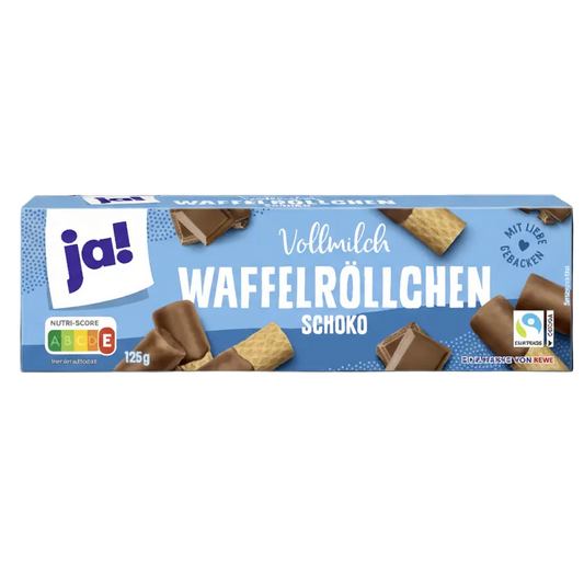Vaffelruller med sjokoladesmak og helmelk 125 g - NORMAE