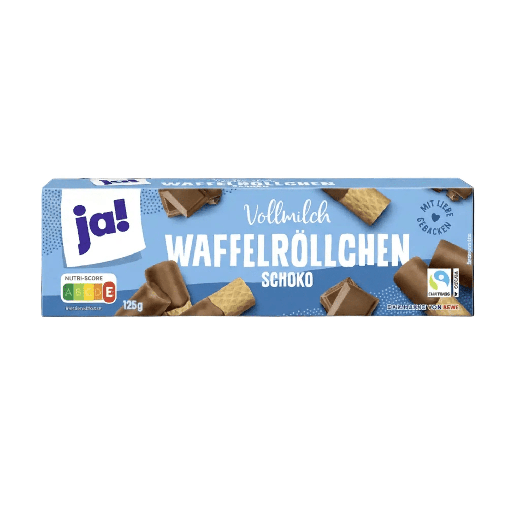 Vaffelruller med sjokoladesmak og helmelk 125 g - DEALS-OF-NORWAY